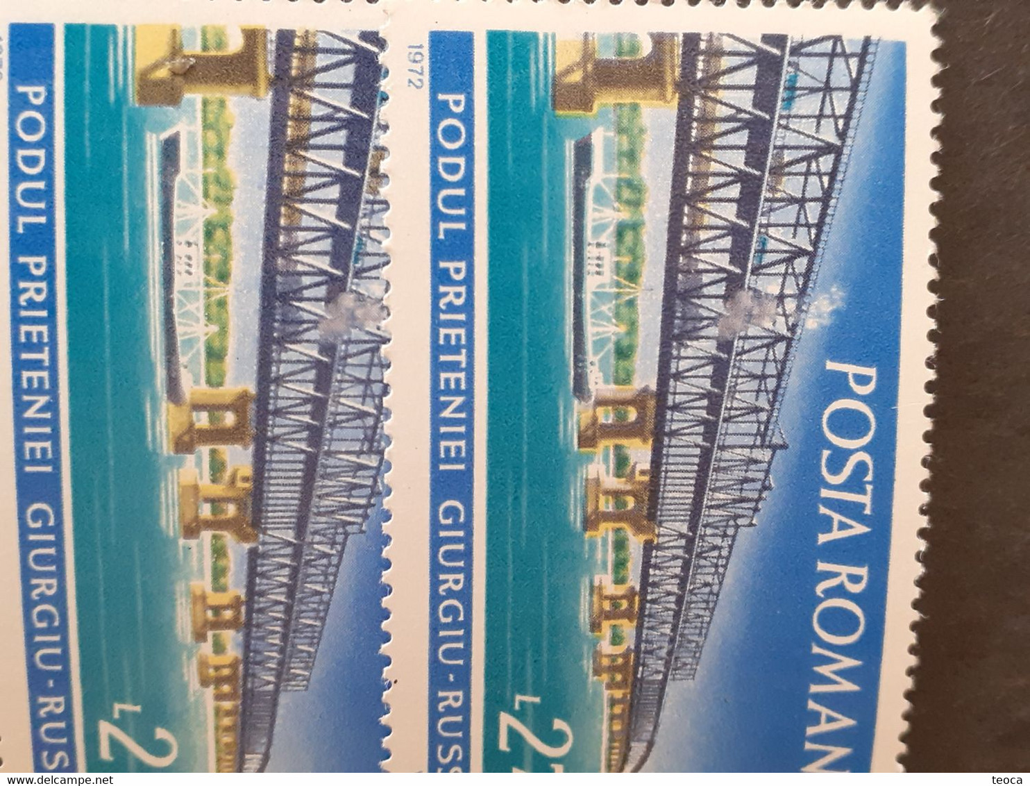 Romania 1972 # Mi 3031- 3033 Danube bridges, printed with multiple errors, color ,offset printing