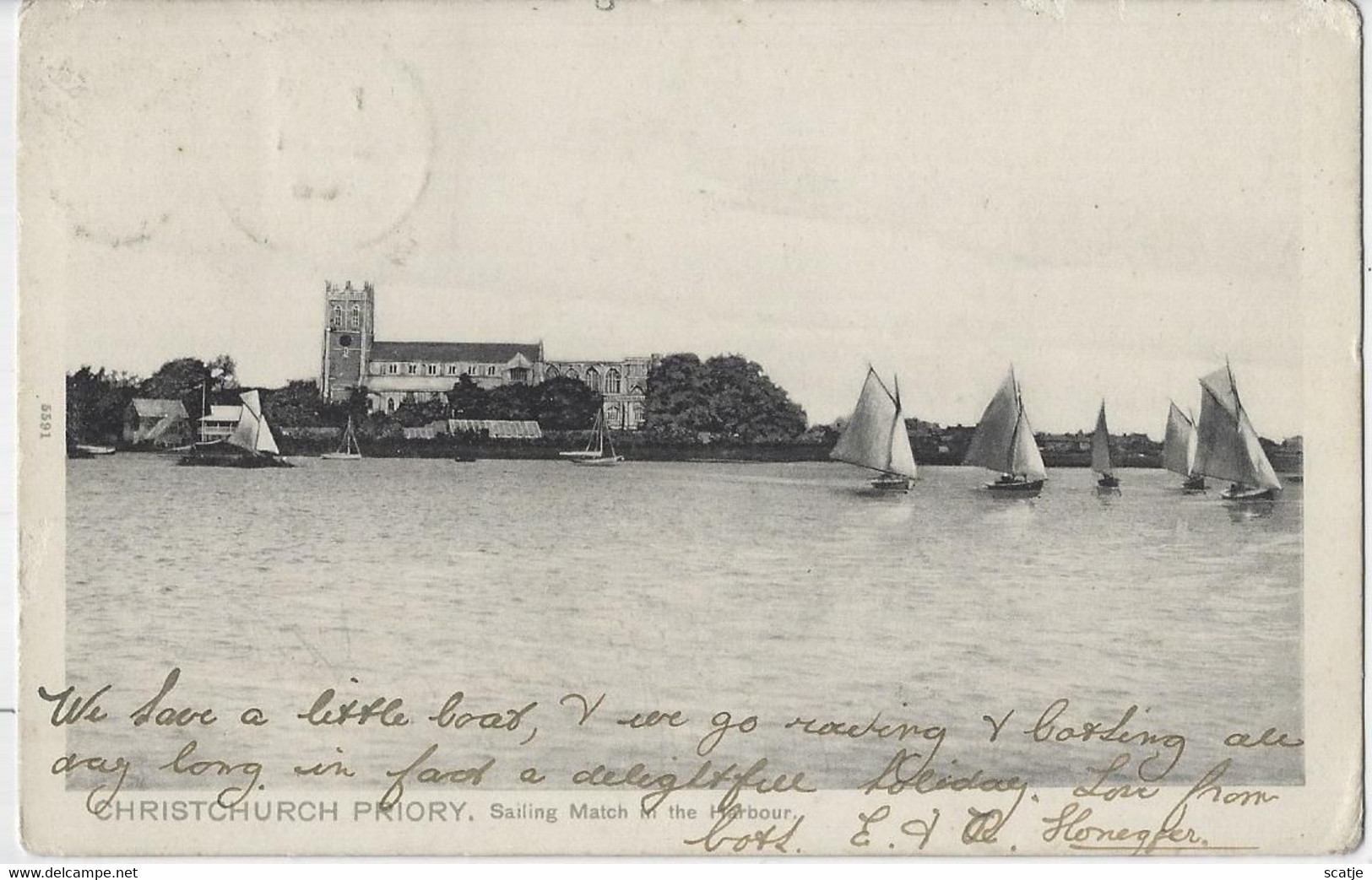 Christchurch Priory.   -   Sailing Match In The Harbour.   -   1906   Naar   Wellington - Bournemouth (hasta 1972)