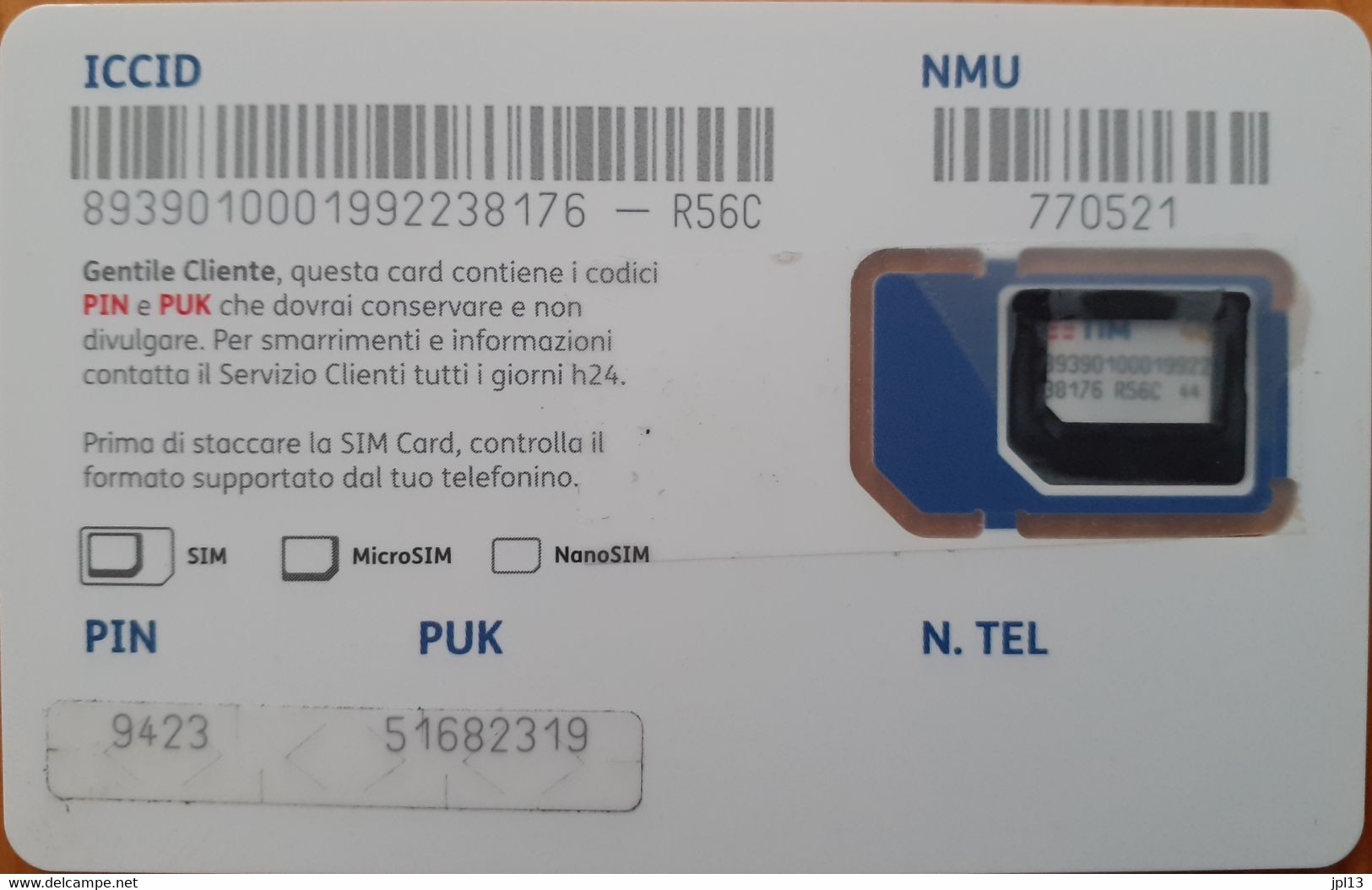 Carte SIM - Italie - TIM - TIM Card 4G - Cartes GSM Prépayées & Recharges