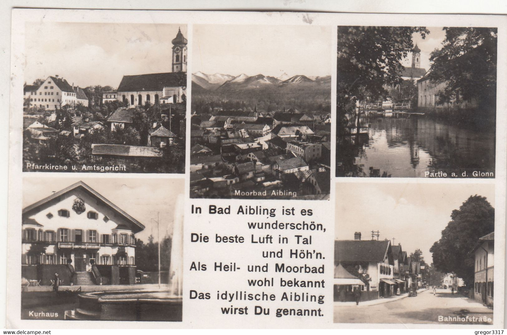 B2887) BAD AIBLING - Amtsgericht - Partie A. D. Glonn - Kurhaus Moorbad - U. BAHNHOFSTRASSE Alt ! 9.10.1941 - Bad Aibling