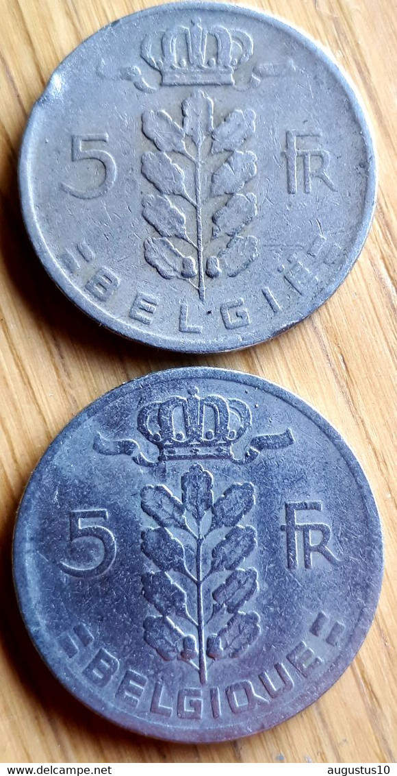 2 X BELGIË : SCHAARSE 5 FRANK 1961 VL + FR - 5 Franc