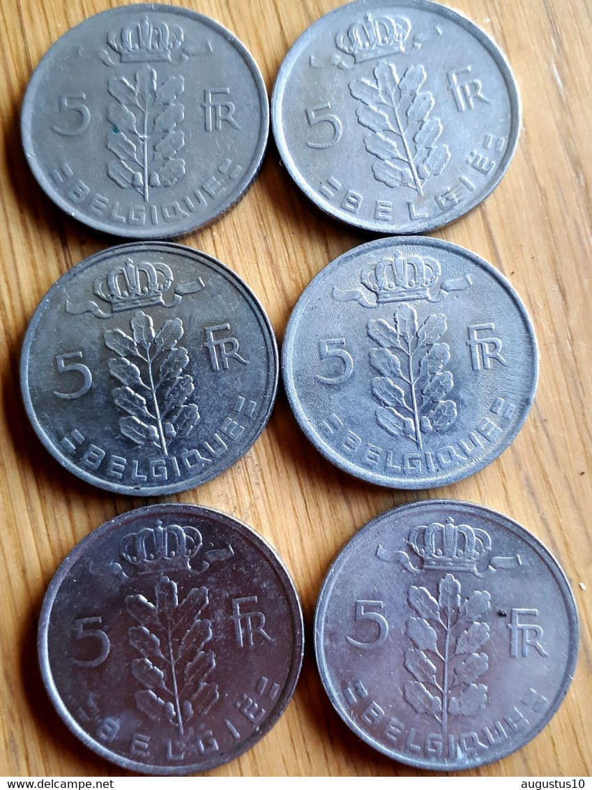 6 X BELGIË : 5 FRANK 1977 FR +78 VL& FR + 79 FR + 80 VL&FR ZEER MOOIE KWALITEIT - 5 Francs