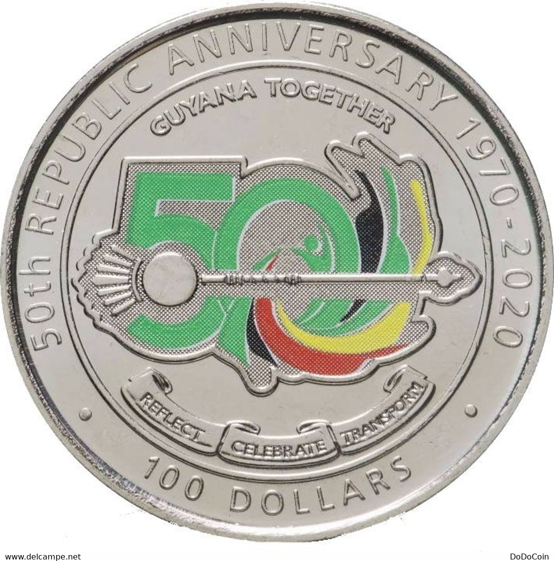GUYANA, 2020, 100 Dollars, 50 Years Of The Republic, Colored, UNC - Guyana
