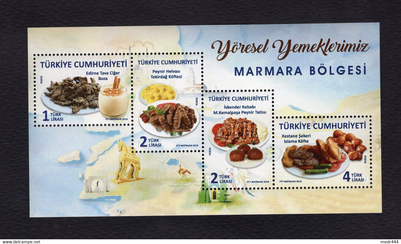 Turkey/Turquie 2018 - Our Local Dishes, Marmara Region Region - Minisheet - MNH*** - Superb*** - Briefe U. Dokumente