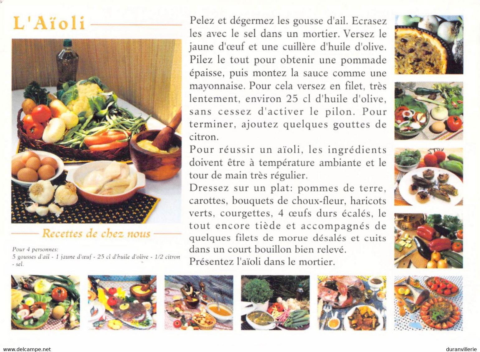 Recettes (cuisine) - Région Du Midi - L'Aioli - Recettes (cuisine)