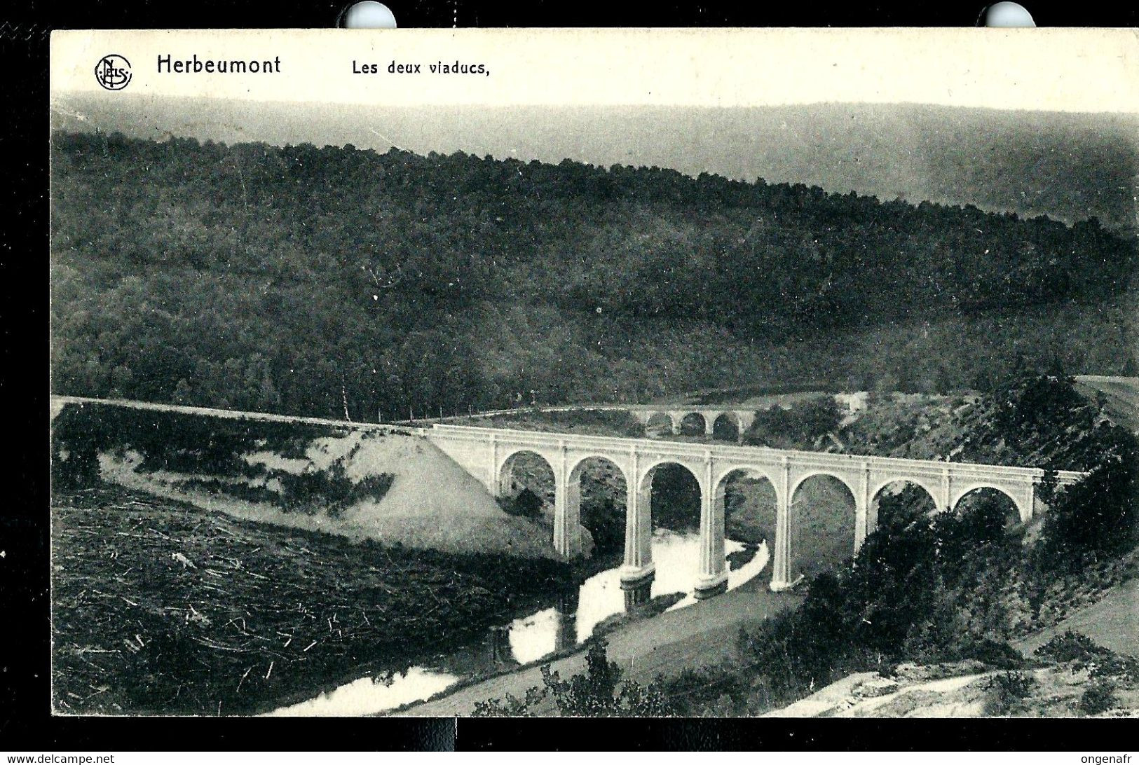 Carte-vue ( Herbeumont: Les Deux Viaducs) Obl. HERBEUMONT  1913 - Correo Rural