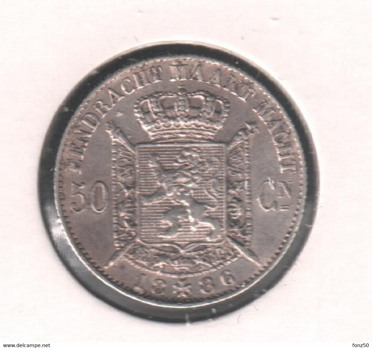 LEOPOLD II * 50 Cent 1886 Vlaams * Prachtig / F D C * Nr 11143 - 50 Centimes