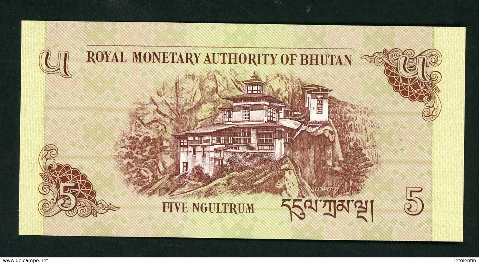 BHOUTAN : 5 NGULTRUM -  NEUF - Bhutan