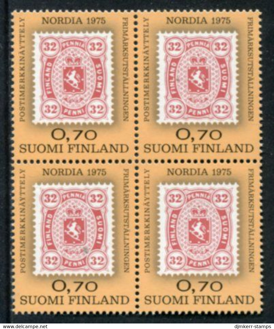 FINLAND 1975 NORDIA '75 Philatelic Exhibition Block Of 4 MNH  / **.  Michel 763 - Unused Stamps