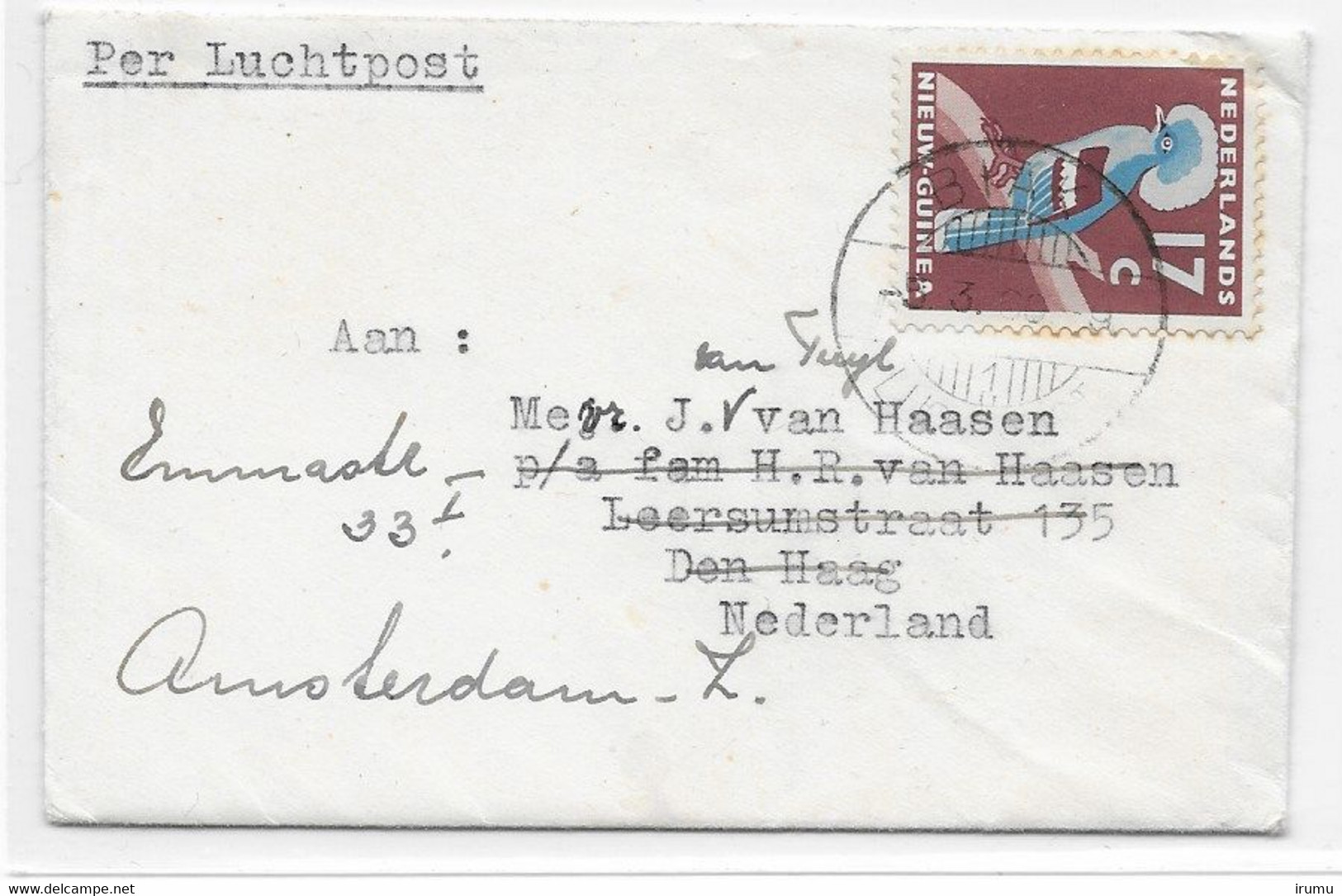 NNG 1960 Small Air Mail Letter To The Netherlands (SN 66) - Nueva Guinea Holandesa