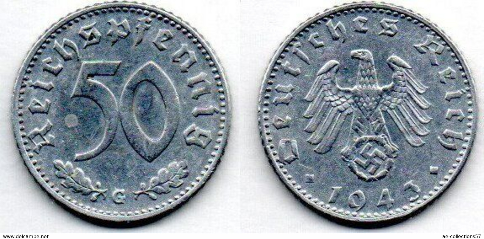 Allemagne - 50 Reichspfennig 1943 G TTB - 50 Reichspfennig