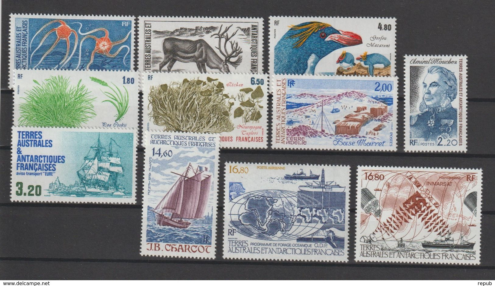 TAAF Année Complète 1987 122-129 Et PA 97-99 ** MNH - Full Years