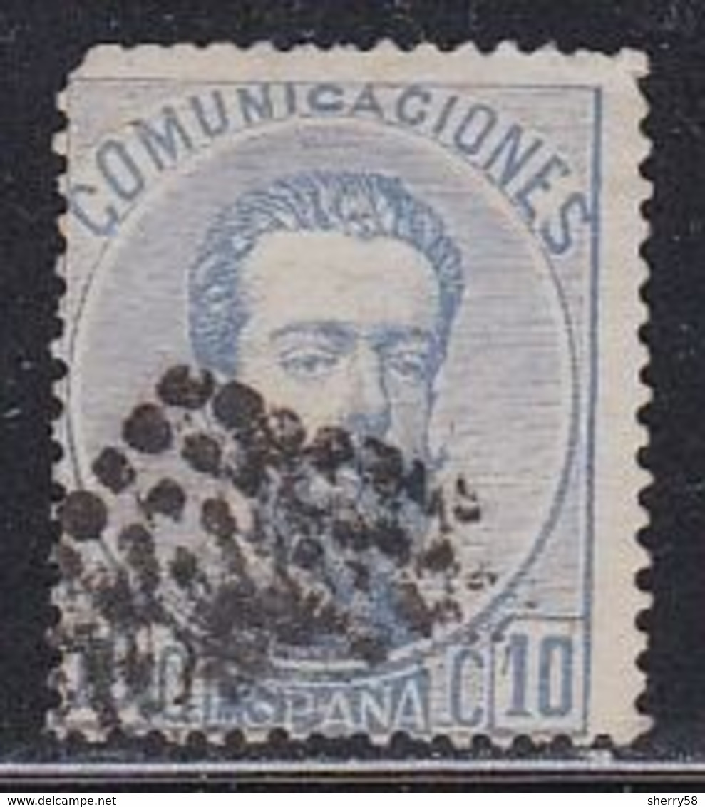 1872-ED. 121 REEINADO DE AMADEO I - EFIGIE DE AMADEO I -10 CENT. ULTRAMAR-USADO ROMBO DE PUNTOS-DESCARNADO - - Usados