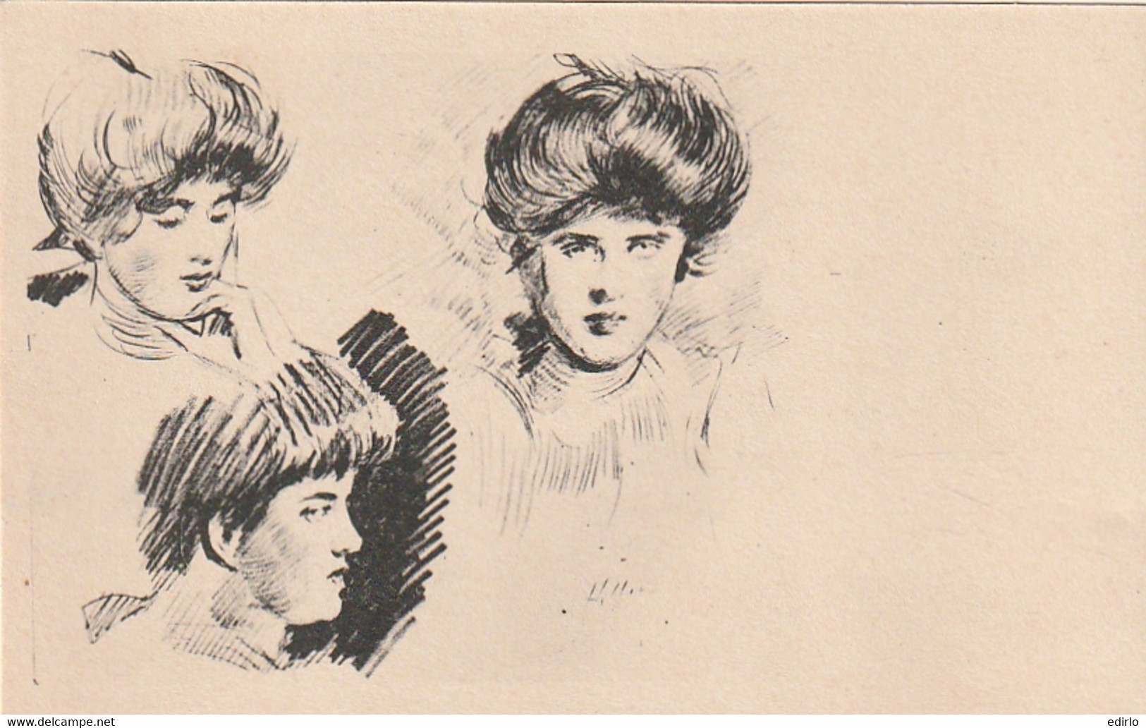 ***  ILLUSTRATEUR  ***  Portrait De Femme - Précurseur Neuf Pas Nom éditeur - Ante 1900