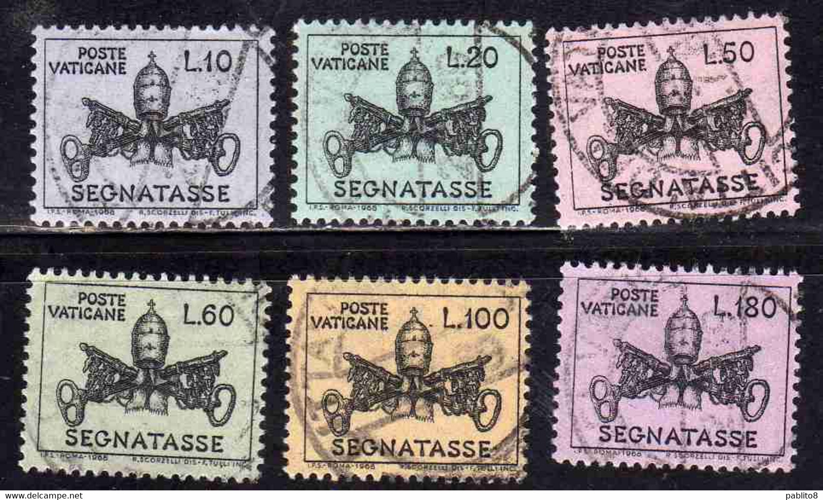 VATICANO VATIKAN VATICAN  1968 SEGNATASSE TAXES DUE TASSE PAOLO VI SERIE COMPLETA USATA COMPLETE SET USED - Postage Due