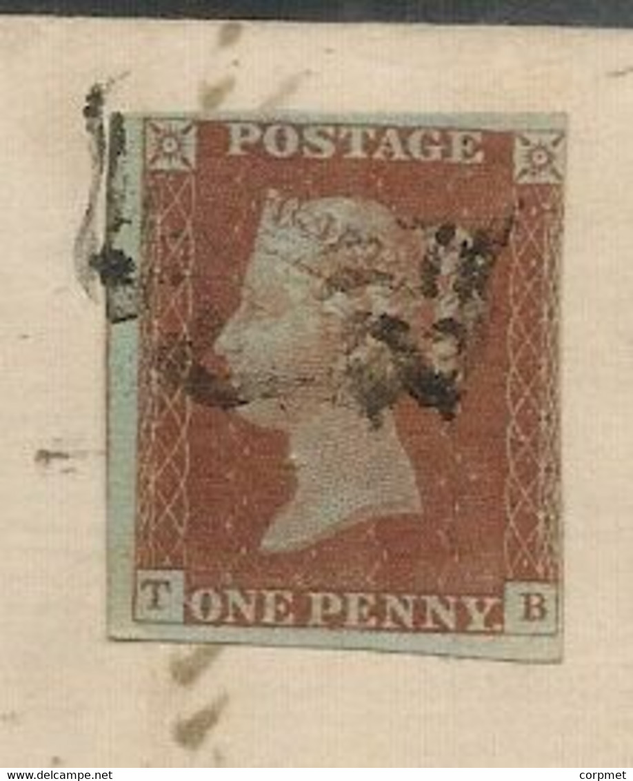 UK -1844 1d RED-BROWN - MALTESE CROSS Cancel - From HORNCASTLE To FOLKINGHAM - Reception At Back - - Brieven En Documenten