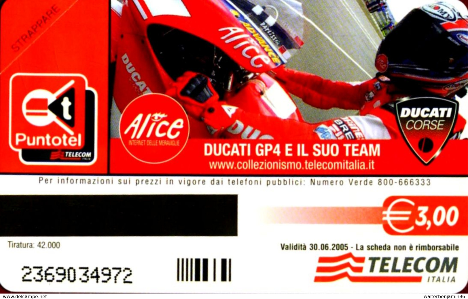 G 1925 427 C&C 4032 SCHEDA TELEFONICA NUOVA MAGNETIZZATA DUCATI BAYLISS - Public Special Or Commemorative