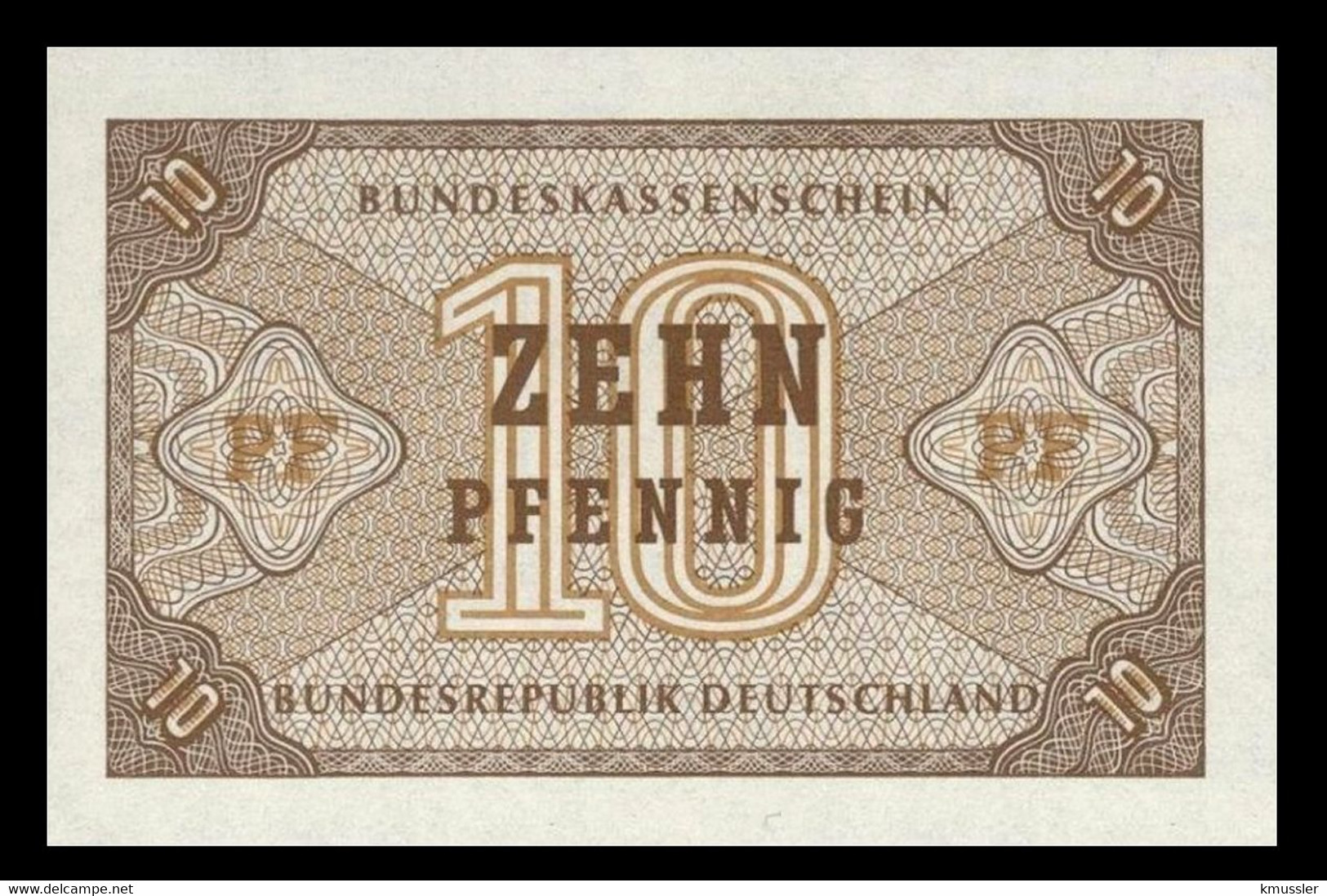 # # # Seltene Banknote Der BRD (Germany) 10 Pfennig 1949 UNC # # # - 10 Pfennig