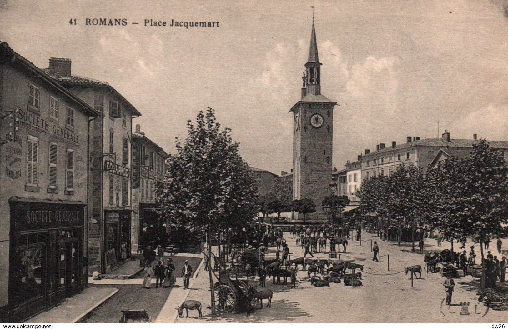 Romans-sur-Isère (Drôme) Place Jacquemart, Marché Aux Chevaux - Carte C.L. N° 41 Non Circulée - Romans Sur Isere