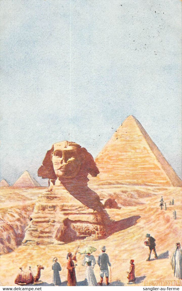 CPA EGYPTE ILLUSTRATEUR CAIRO SPHINX AND PYRAMIDS - Sonstige & Ohne Zuordnung