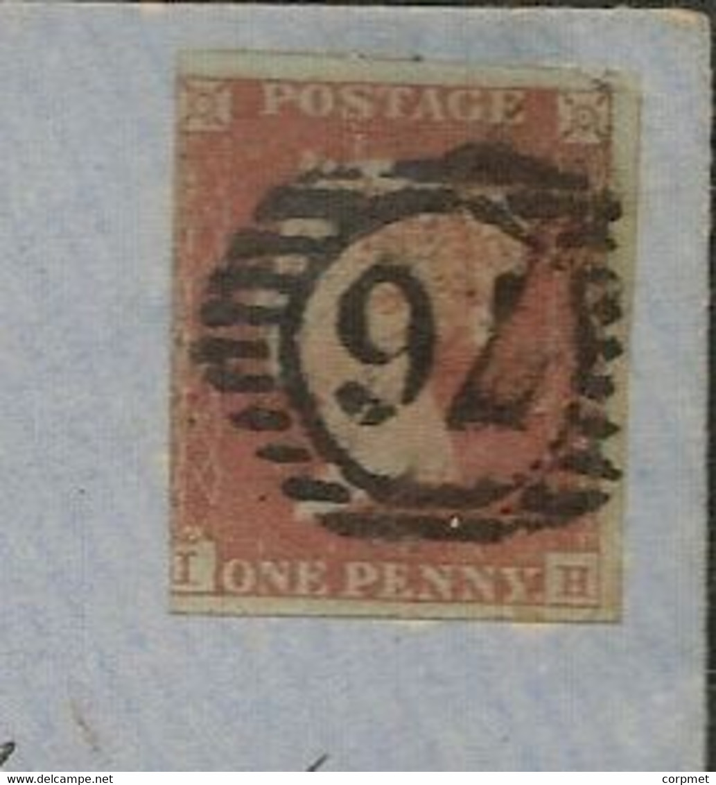 UK -1853 1d RED-BROWN LIGHT BLUE PAPER  - HORIZONTAL OVAL Cancel -from NEW CROSS To CAVENDISH SQUARE Reception At Back - - Storia Postale