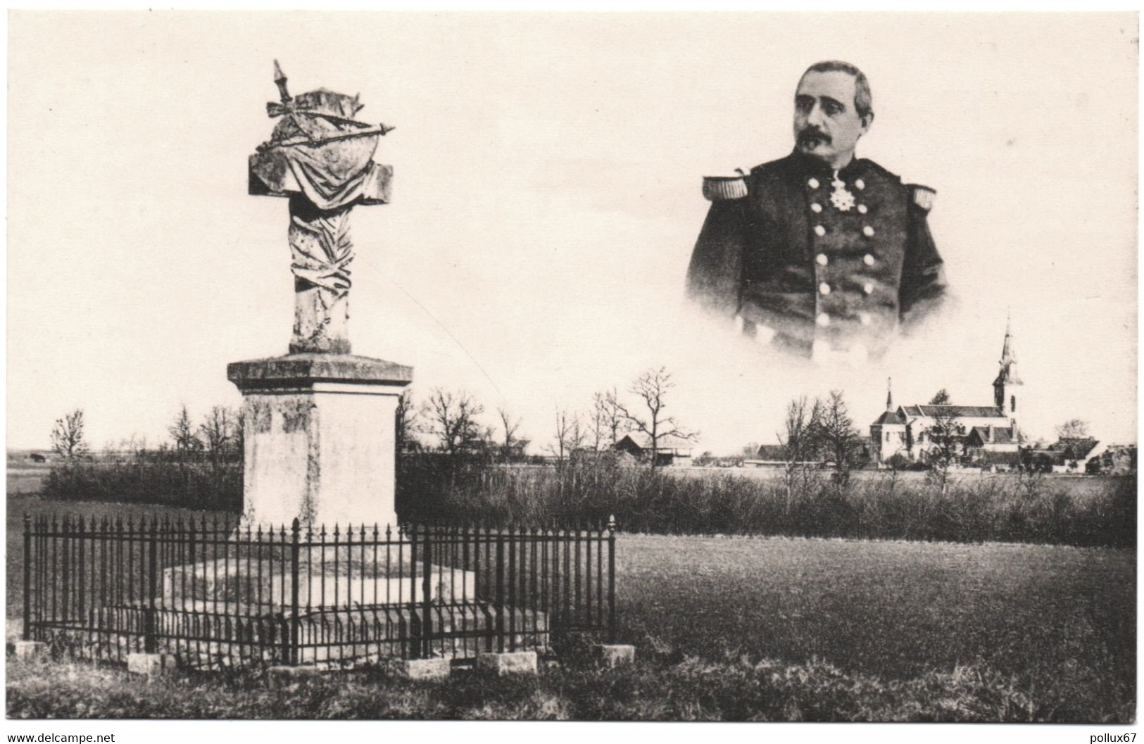 CPA DE LOIGNY-LA-BATAILLE  (EURE ET LOIR)  MONUMENT ELEVE A L'ENDROIT OU LE GENERAL DE SONIS TOMBA BLESSE - Loigny