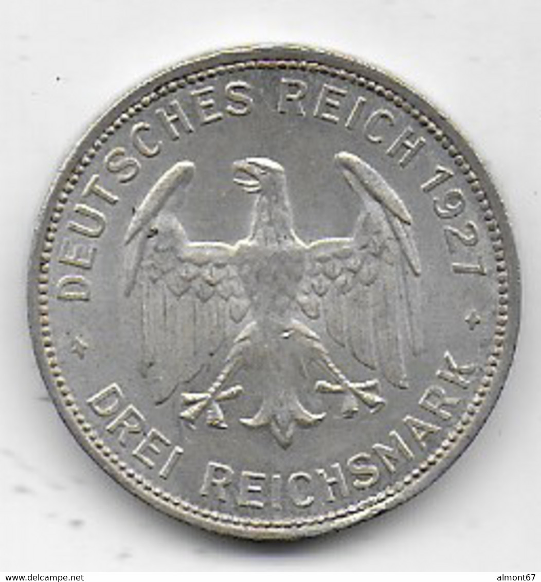 Allemagne  - 3 Reichsmark  1927 F - Universitat Tubingen - 3 Mark & 3 Reichsmark