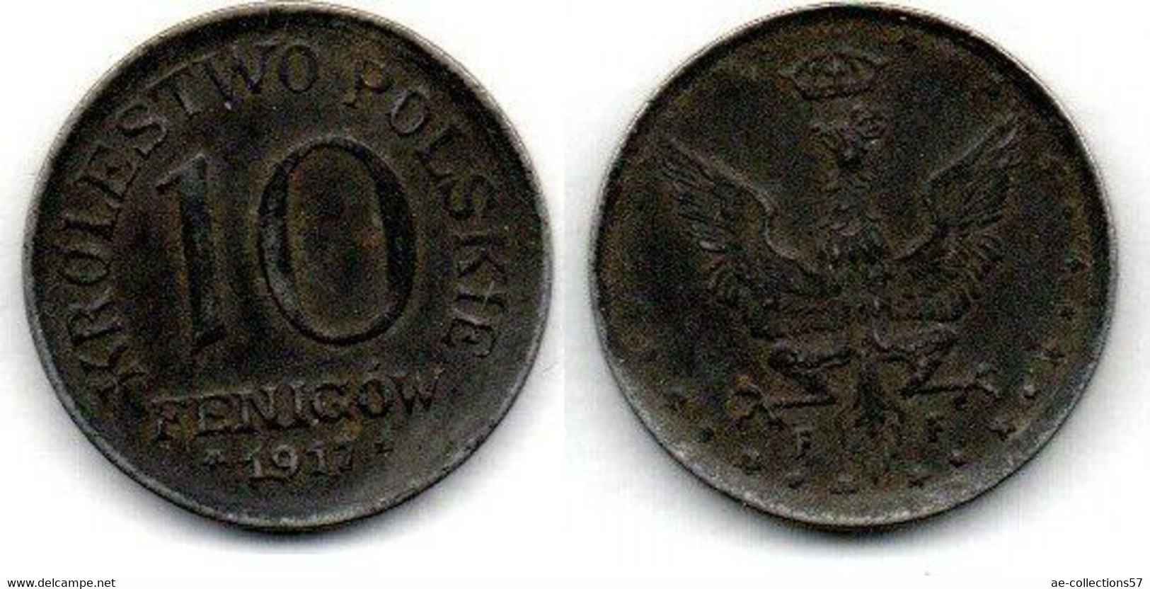 Pologne - Poland - Polen  10 Fenigow 1917 F TB+ - Pologne