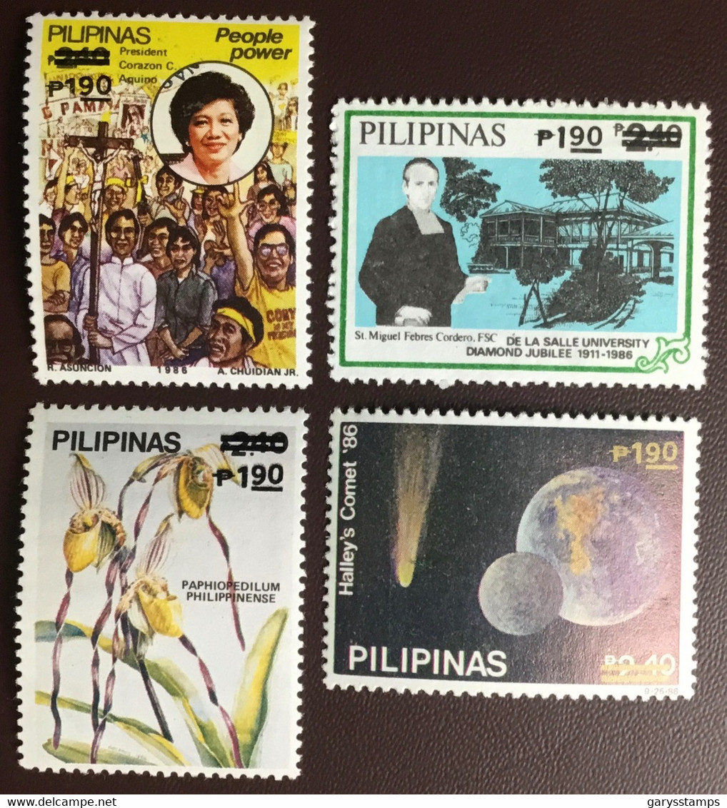 Philippines 1988 1p90 Surcharge Set Orchids MNH - Philippines