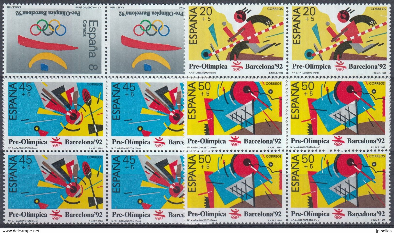 ESPAÑA 1988 Nº 2963/2966 NUEVO ** EN BLOQUE DE CUATRO - Unused Stamps
