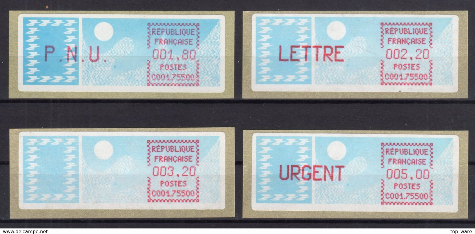 France ATM Stamps C001.75500 Michel 6.7 Zd Series ZS2 Neuf / MNH / Crouzet LSA Distributeurs Automatenmarken Frama Lisa - 1985 « Carrier » Paper