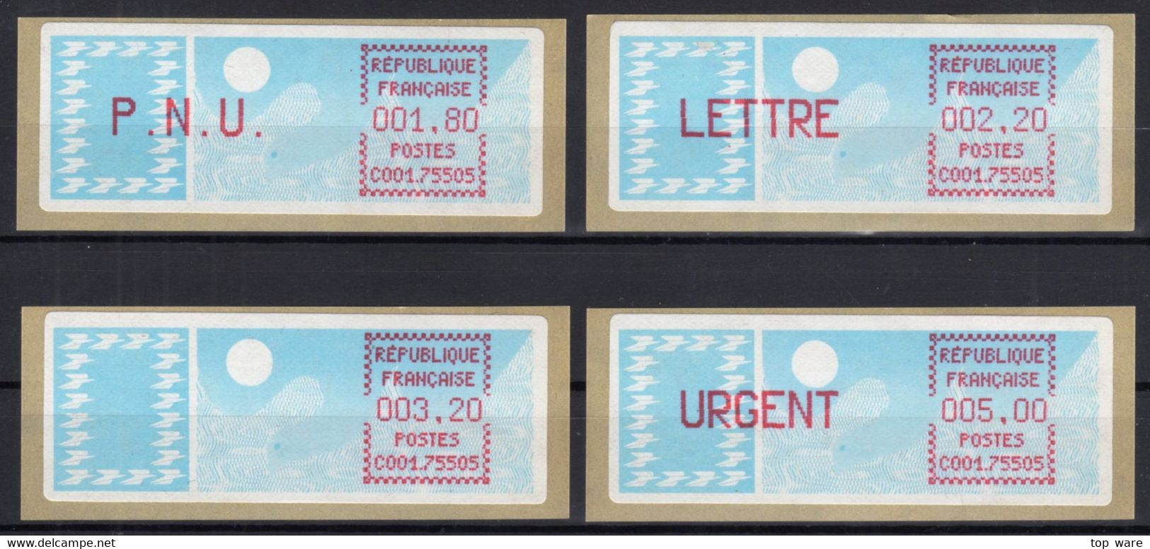 France ATM Stamps C001.75505 Michel 6.8 Zd Series ZS2 Neuf / MNH / Crouzet LSA Distributeurs Automatenmarken Frama Lisa - 1985 « Carrier » Paper