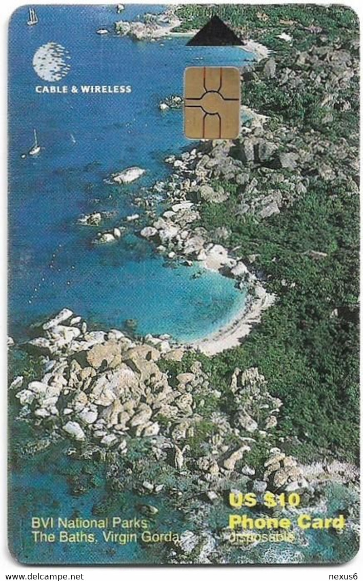 British Virgin Islands - C&W (Chip) - The Baths, Cn. 8 Digits, Gem5 Red, 2000, 10$, Used - Maagdeneilanden