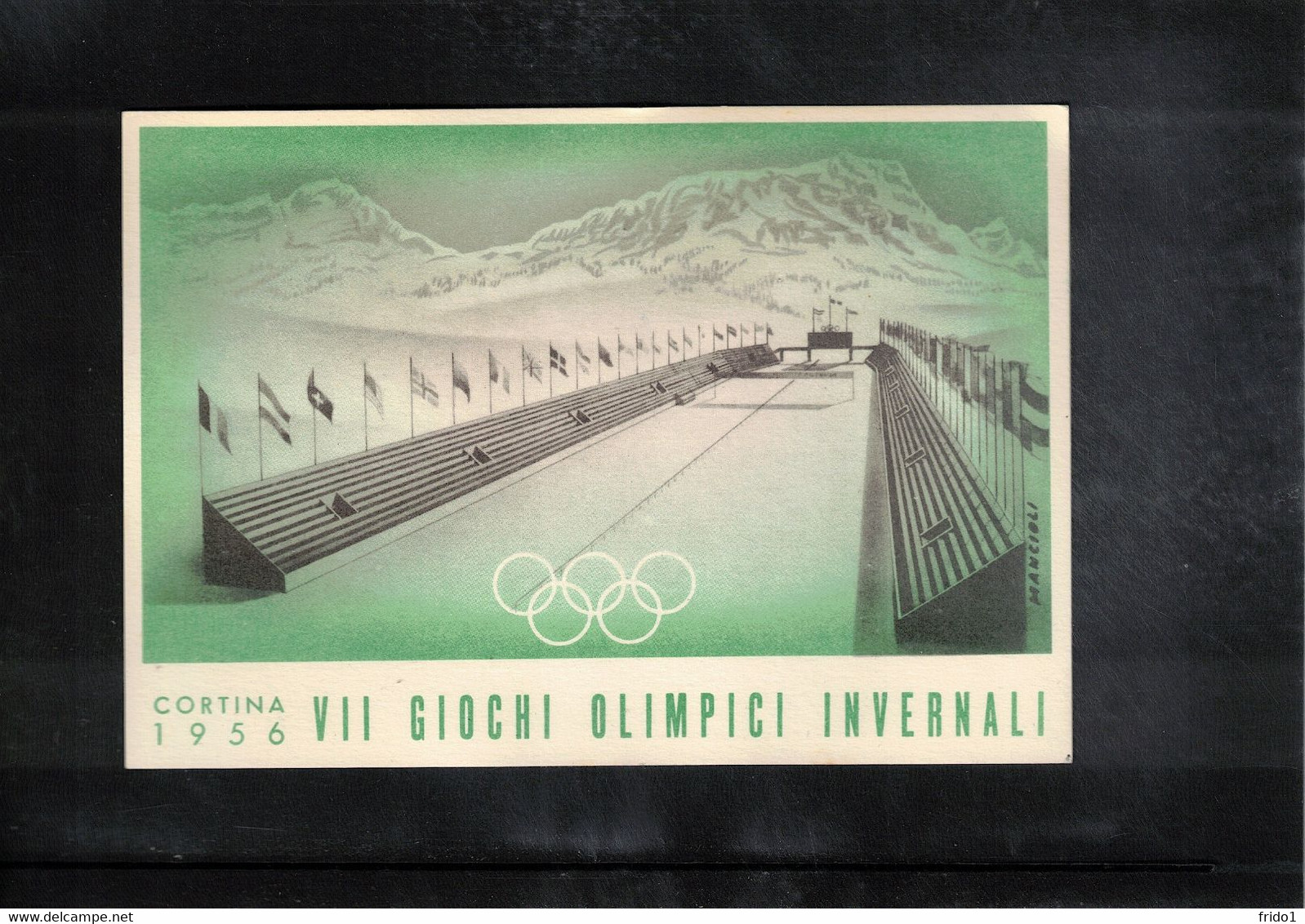 Italy/Italia 1956 Olympic Games Cortina D'Ampezzo WOMEN'S GIANT SLALOM Interesting Postcard - Hiver 1956: Cortina D'Ampezzo