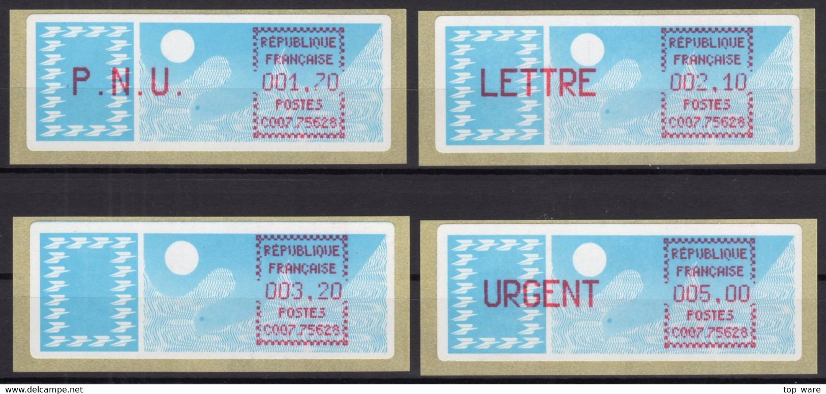 France ATM Stamps C007.75628 Michel 6.19 Zd Series ZS1 MNH / Crouzet LSA Distributeurs Automatenmarken Frama Lisa - 1985 « Carrier » Papier