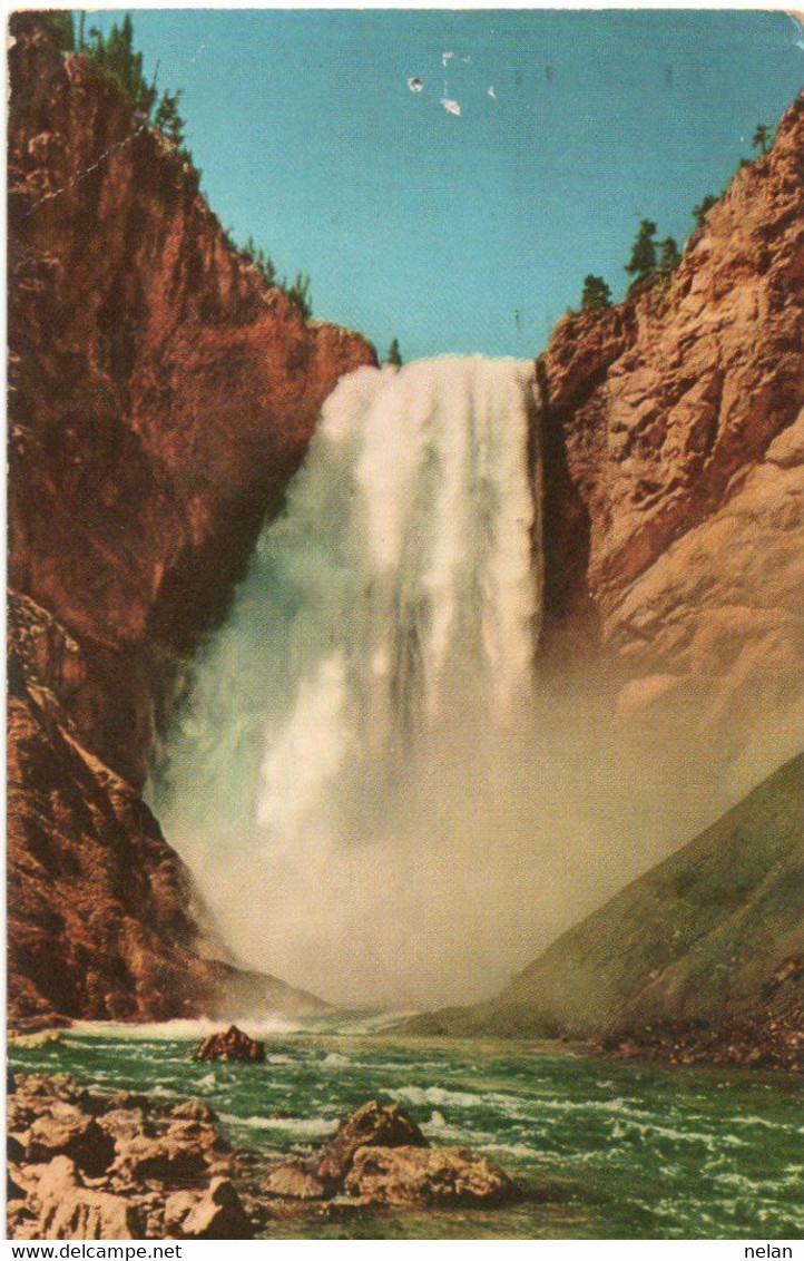 THE LOWER FALLS OF THE YELLOWSTONE  - F.P. - STORIA POSTALE - Yellowstone