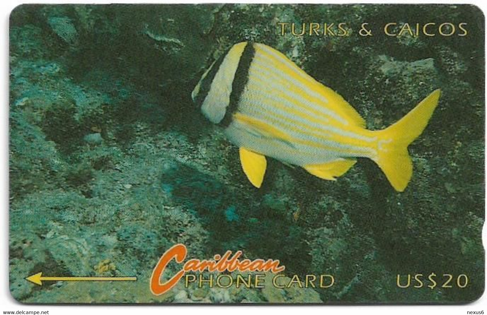 Turks & Caicos - C&W (GPT) - Porkfish - 7CTCC - 1995, 20$, 20.000ex, Used - Turks & Caicos (Islands)