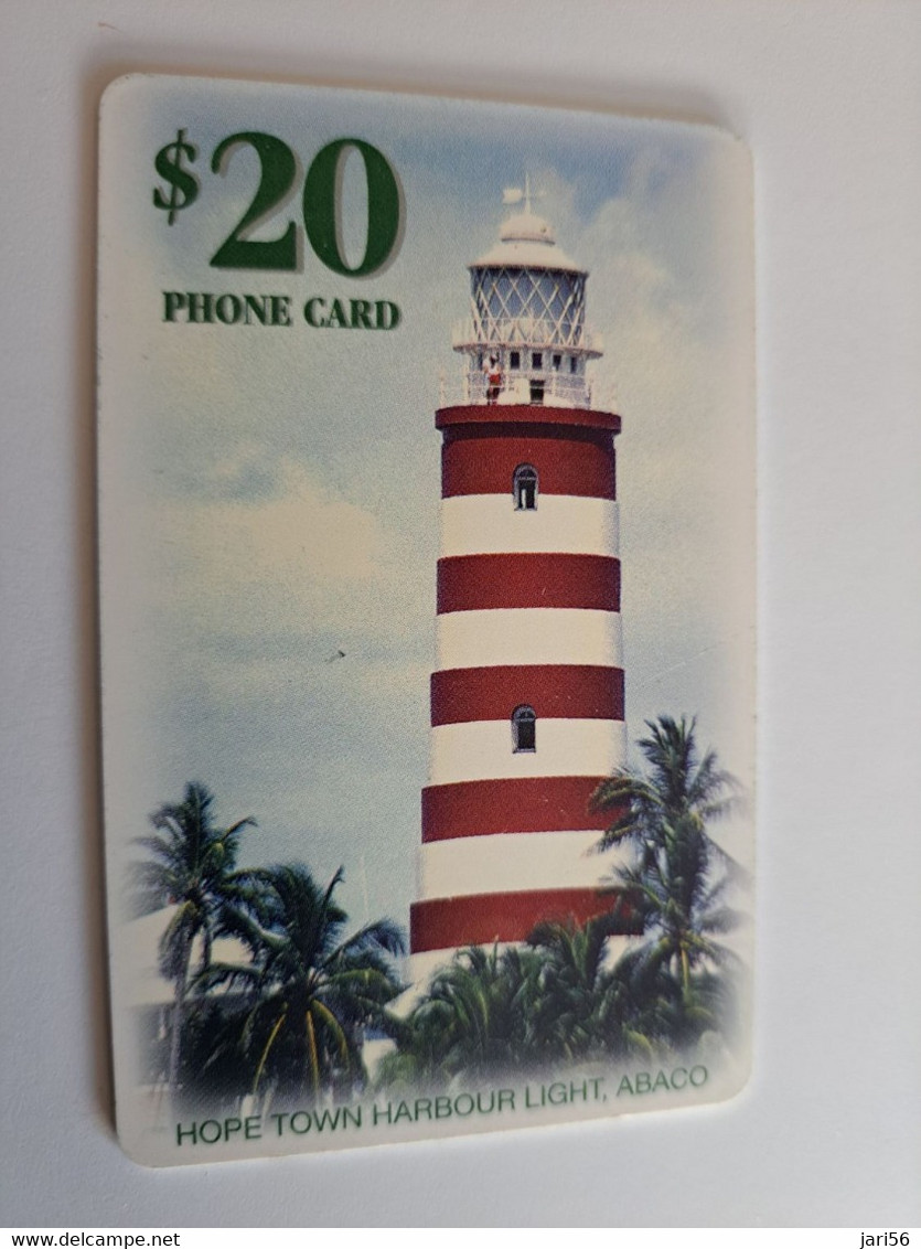 BAHAMAS $20,- CHIPCARD   HOPE TOWN LIGHT, ABACO THE BAHAMAS  LIGHT TOWER **9692** - Bahamas