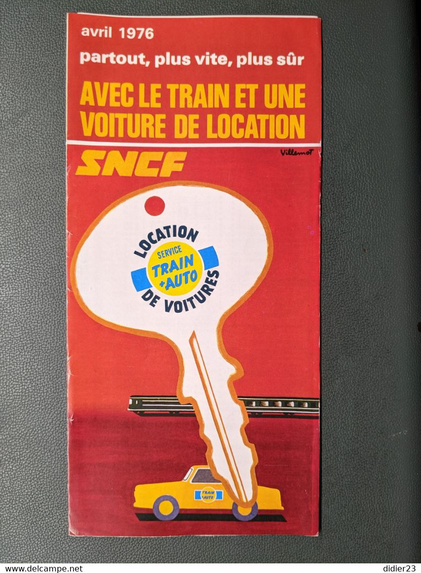 1976 BROCHURE LOCATION DE VOITURE SNCF - Other & Unclassified