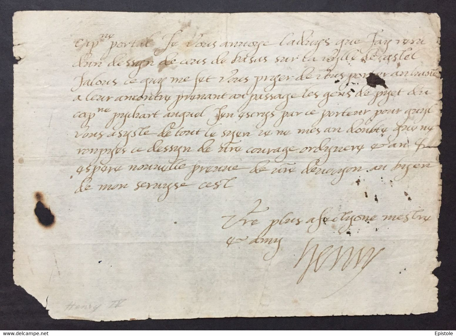 HENRI IV Roi De France - Lettre Autographe Signée – Guerre De Religion & Gouverneur De Guyenne - Personnages Historiques