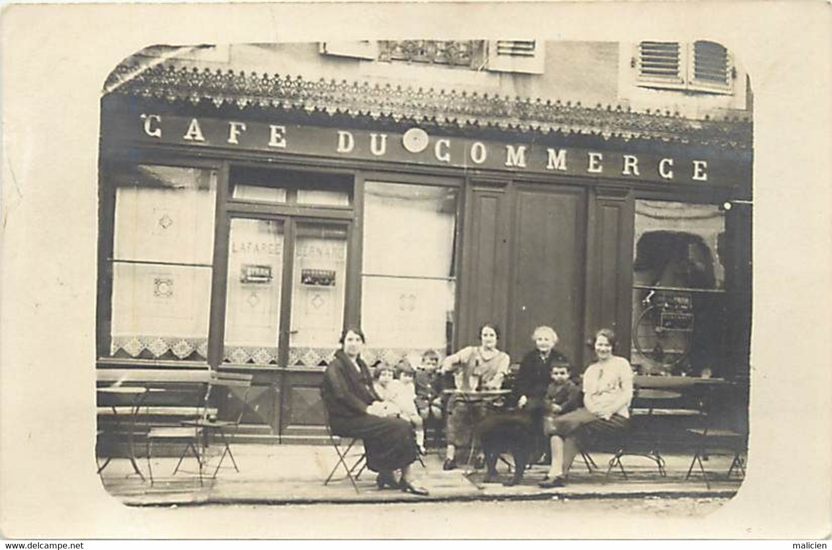 Thèmes Div.-ref-LL47-commerce -carte Photo -devanture Café Du Commerce - Lafarge Bernard - - Cafés