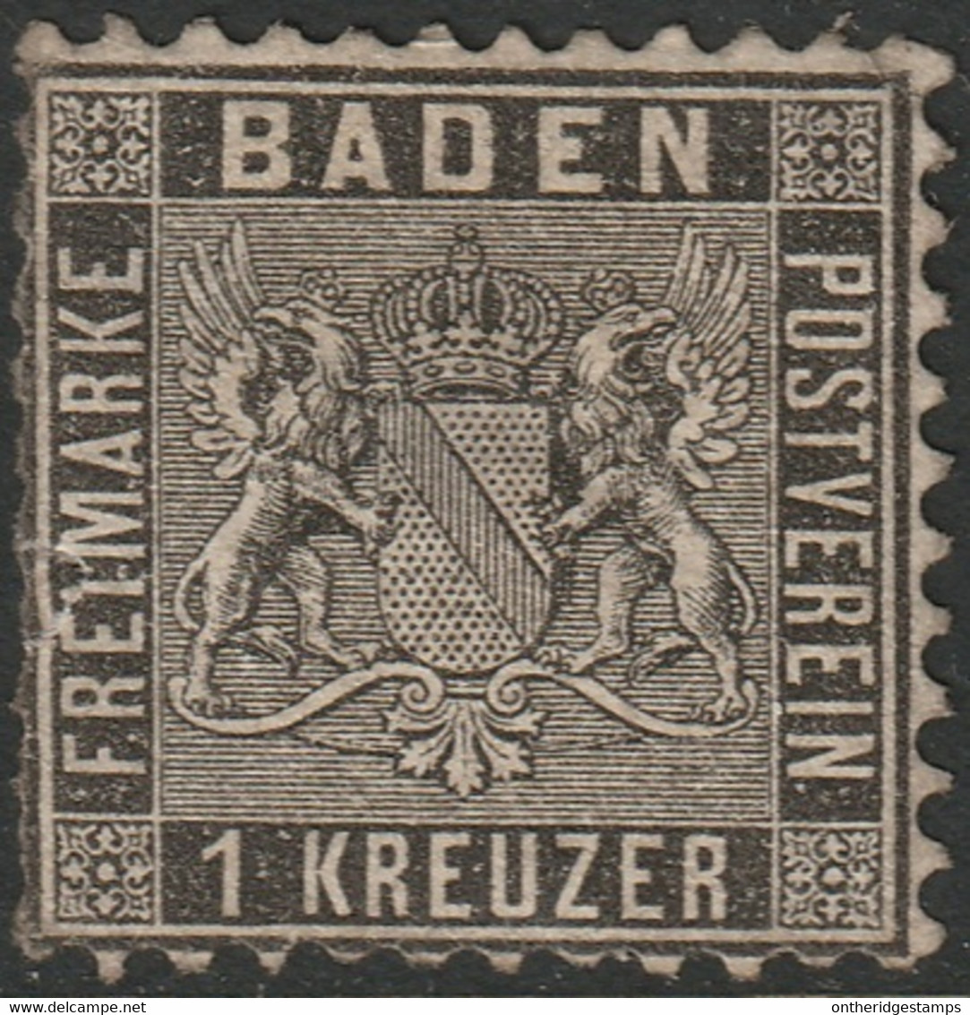 Baden 1862 Sc 15 Mi 13 Yt 13 MH* Partial Gum Small Tear/thins - Nuevos