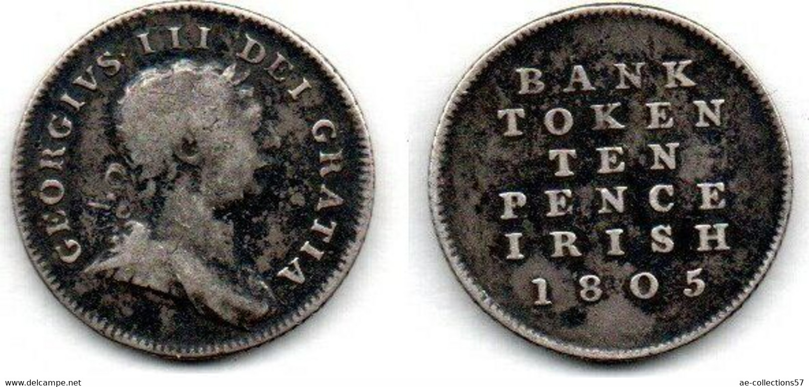 Irlande - Ireland 10 Pence 1805 TB - Irlanda