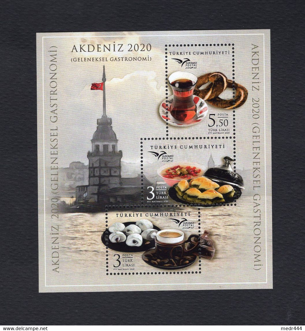 Turkey/Turquie 2020 - Euromed - Tea And Turkish Coffee -  Minisheet - MNH*** - Superb*** - Lettres & Documents