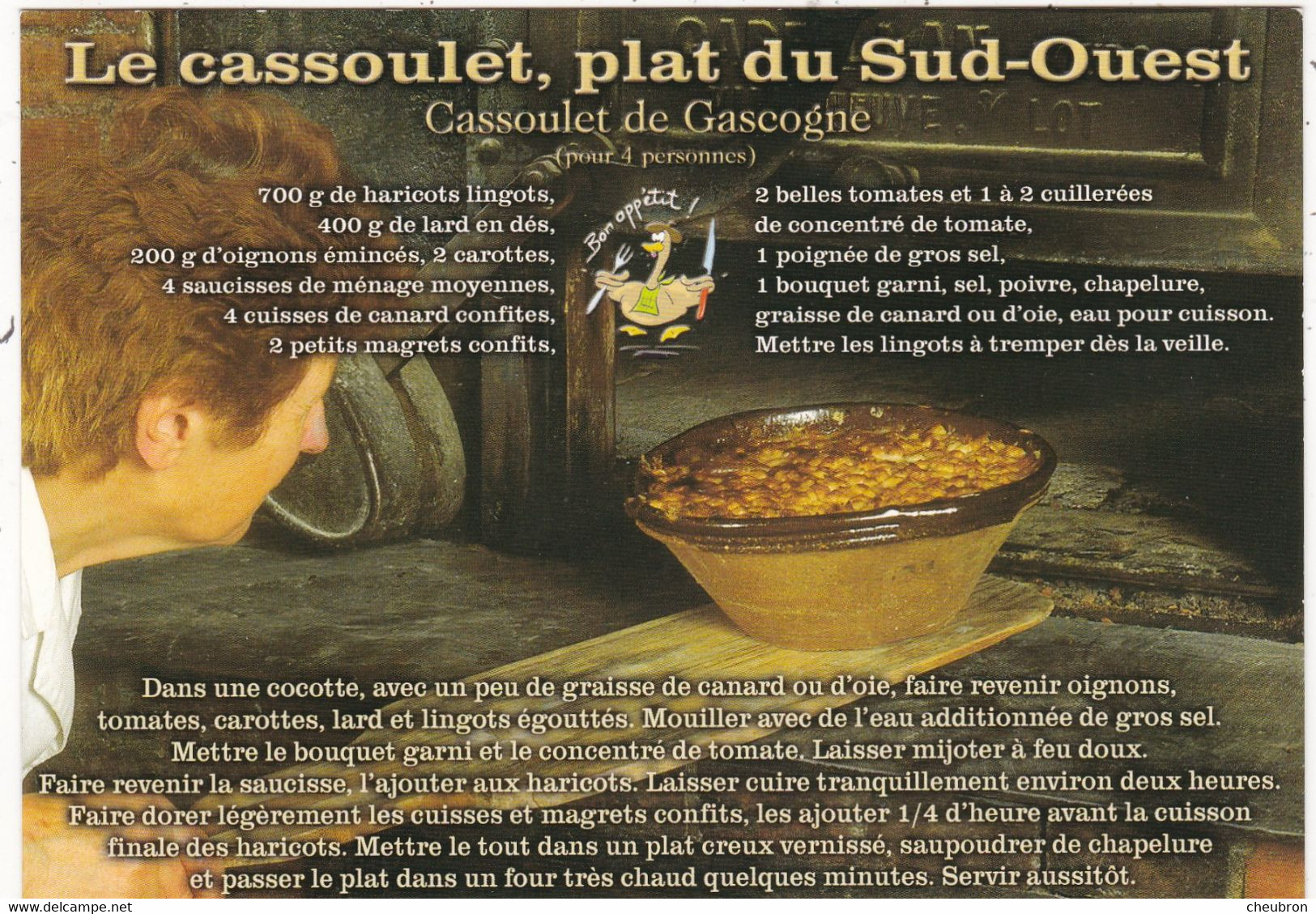 RECETTES DE CUISINE.." LE CASSOULET DE GASCOGNE " POUR QUATRE - Recettes (cuisine)
