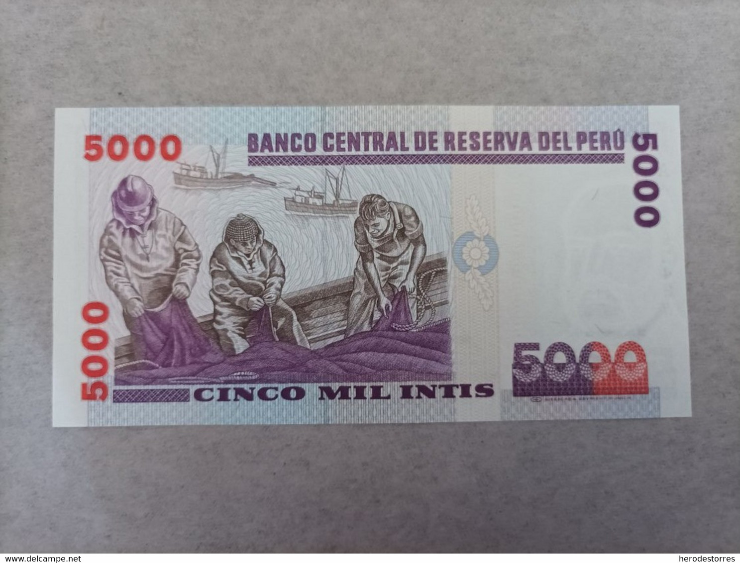 Billete De Perú De 5000 Intis, Año 1988, UNC - Pérou