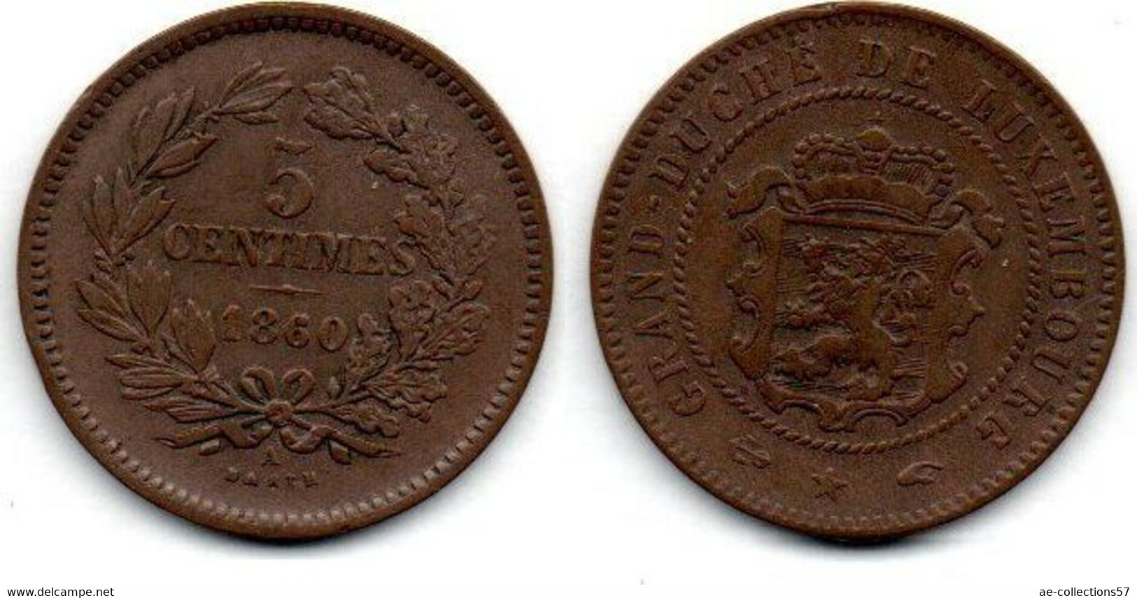 Luxembourg 5 Centimes 1860 A William III TB+ - Luxembourg