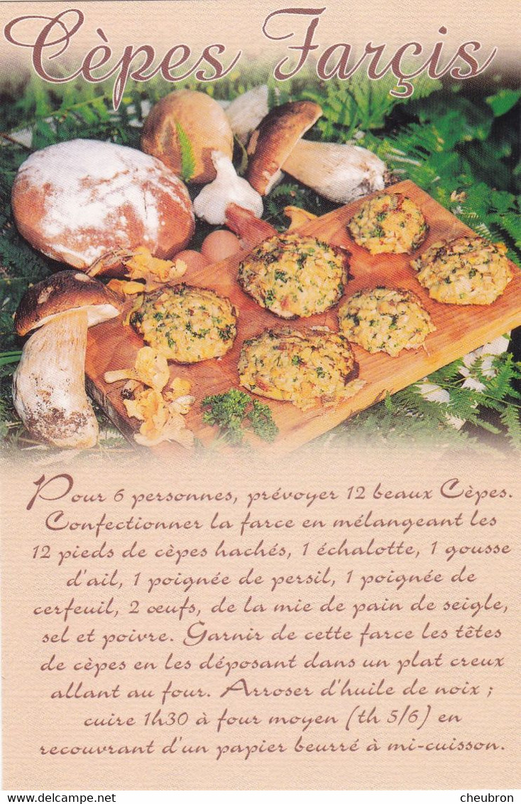 RECETTES DE CUISINE.." LES CEPES FARCIS  ". SERIE RECETTES DE NOS REGIONS - Recettes (cuisine)