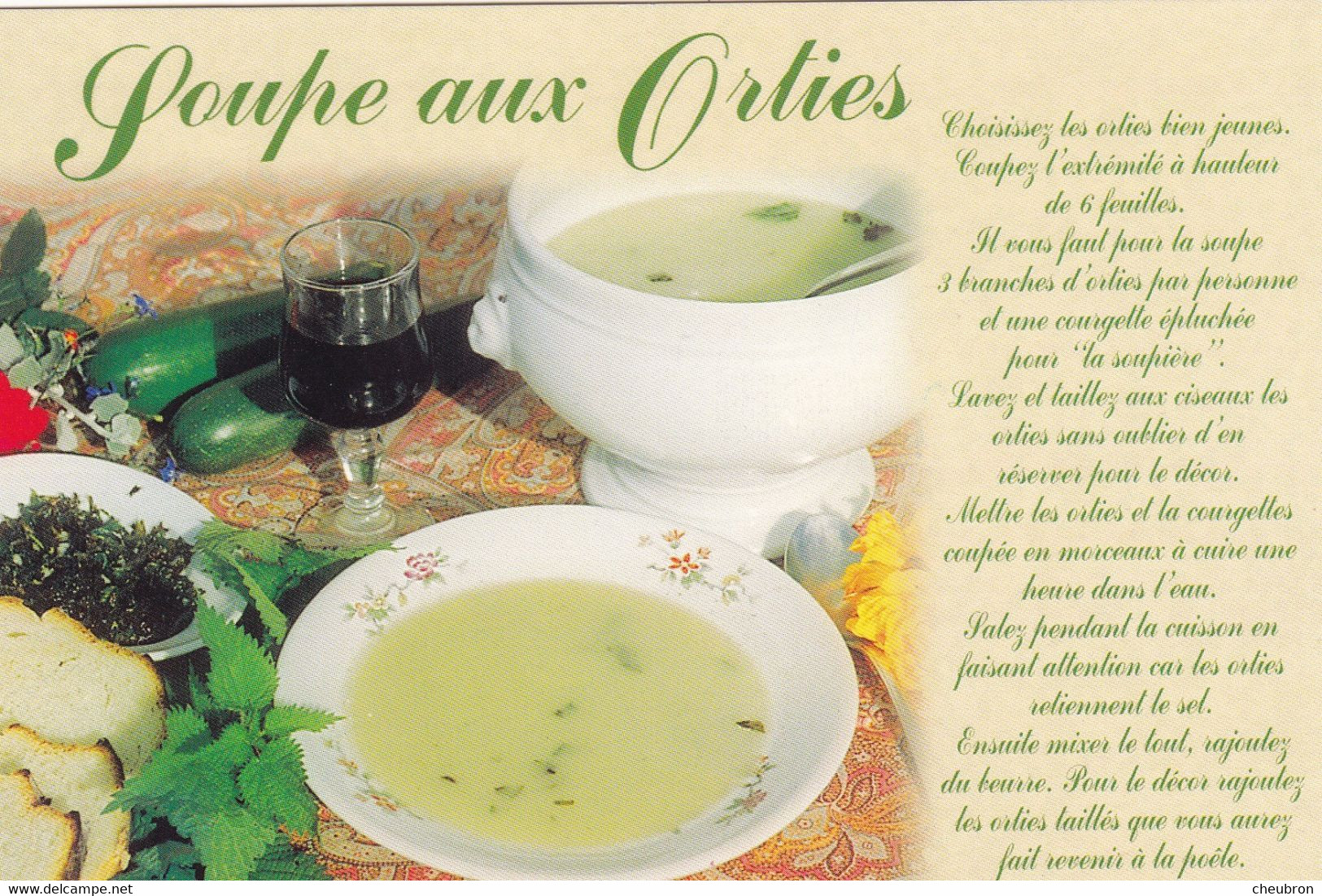 RECETTES DE CUISINE.." SOUPE AUX ORTIES ". SERIE RECETTES DE NOS REGIONS - Recettes (cuisine)
