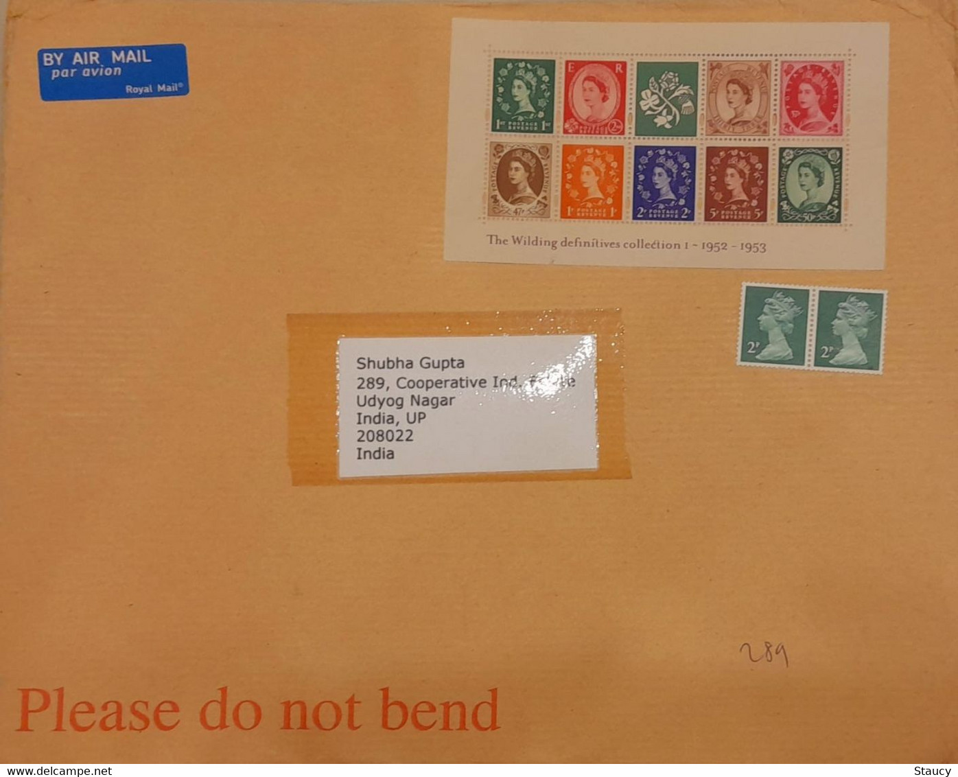 UK GB GREAT BRITAIN 2009 QE REGISTERED COVER Postally Travelled To INDIA - FRANKED With MS & 2 STAMPS - Covers & Documents